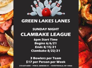 CLAMBAKE LEAGUE at Green Lakes Lanes