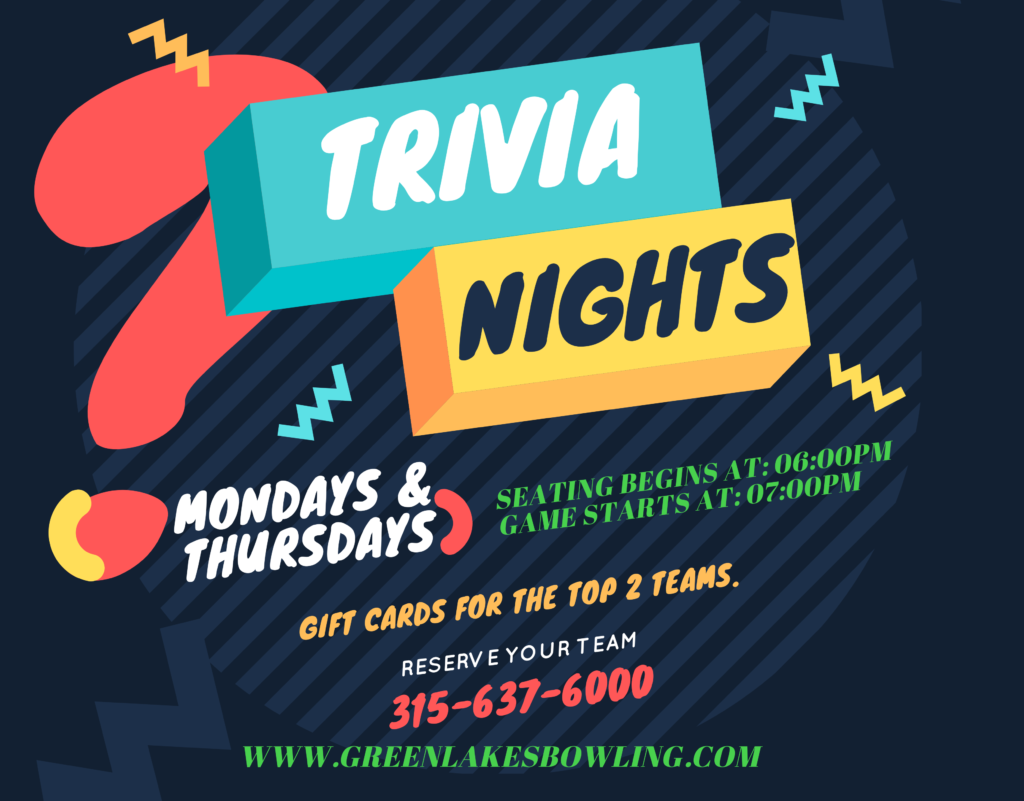 triva nights fayetteville ny green lakes lanes